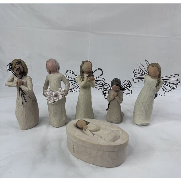 Willow Tree Angel Figurines Lot Of 6 Angel Of Freedom Angel Of Peace - Picture 1 of 12